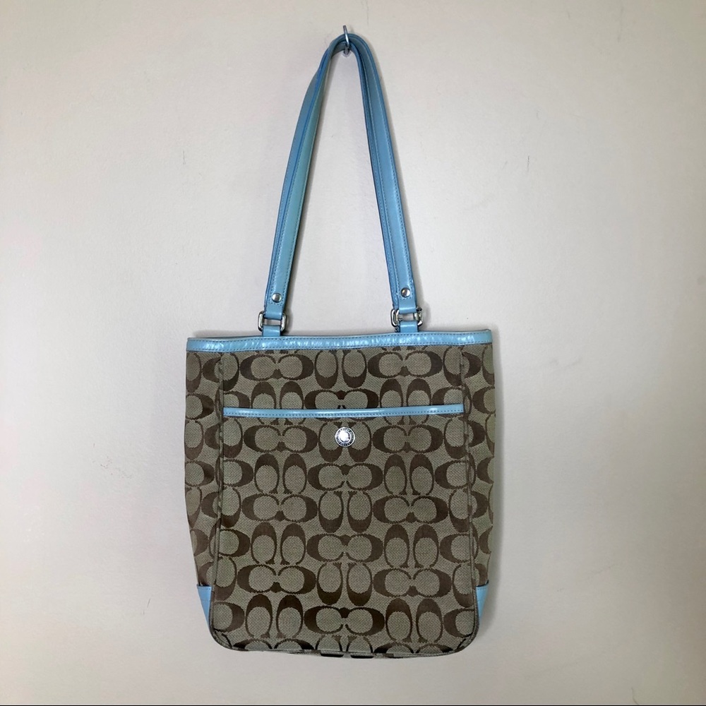 Coach brown and blue shoulder bag